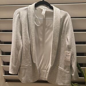 Yogalicious Light Gray Open-Front Blazer